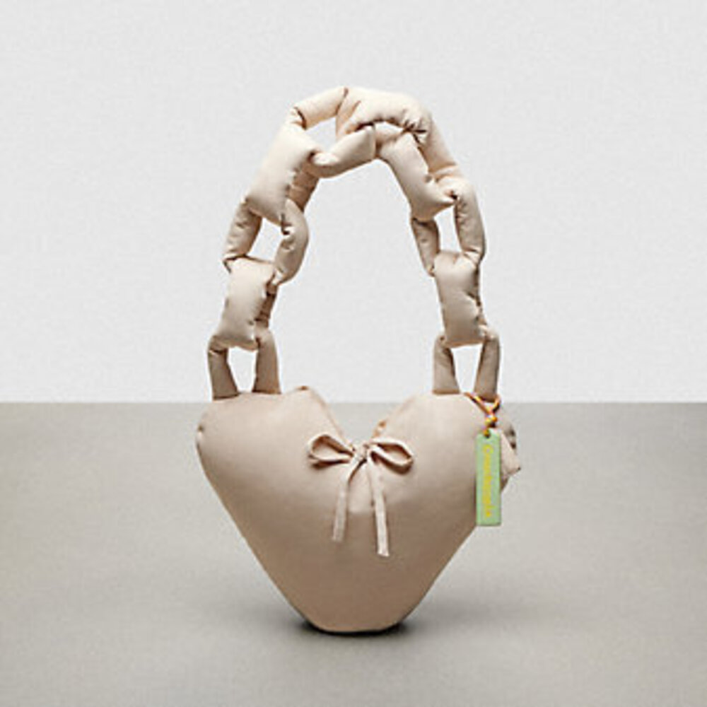 Coachtopia Soft Heart Tote Bag in Light Beige